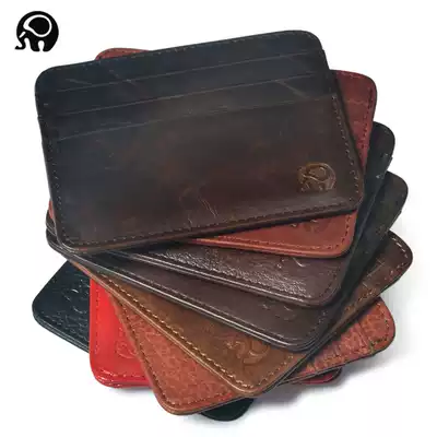 First layer cowhide coin purse Card bag Credit card set Bus card set Men's and women's wallets Driver's license bag