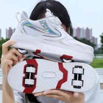 Heelys shoes students four-wheel detachable girls boys deformation shoes children adult invisible skates roller skates