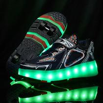 Heelys shoes for children adults four-wheeled explosive shoes student bottom wheeled shoes luminous roller skates invisible skates