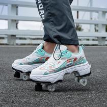 Heelys shoes childrens four-wheel deformation shoes dual-purpose roller skates student sports roller skates roller skates