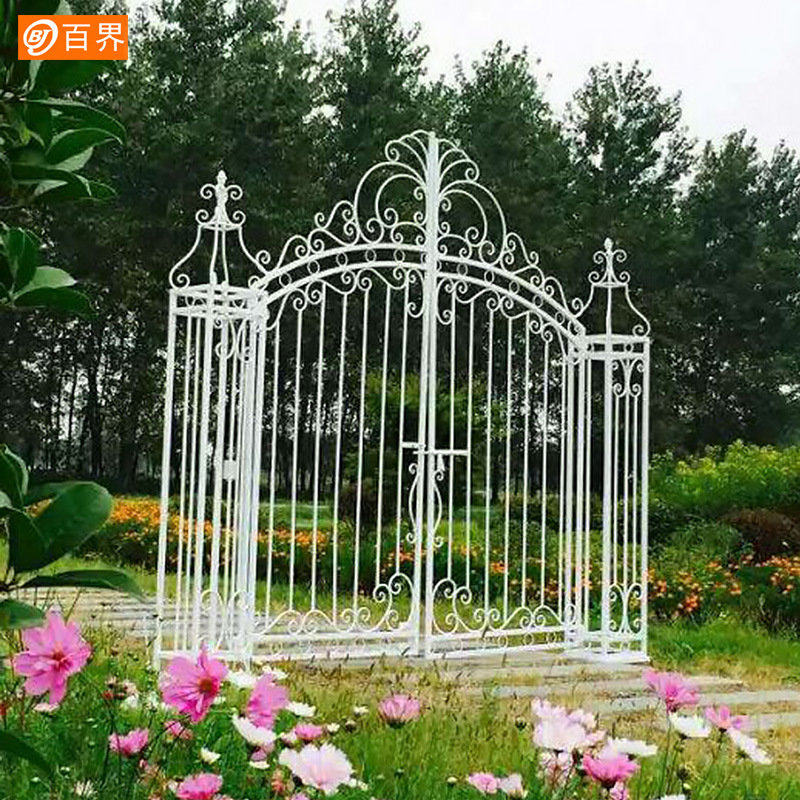 White Iron Art Arch Wedding Admission Grand Timen Spring Beauty Chen Mall Door Head Decorative Props Outdoor Hem