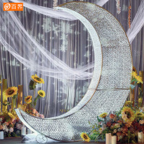 Spring Eu Style Hollowed-out Iron Art Moon Wedding Props Garden Stage Arrangement Outdoor Decoration Pendulum Mall Beauty