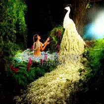 Ecological Garden Decoration Pendulum Concert Concert Scene Arrangement Floral Peacock Grass Carving Outdoor Landscaped Green Sculpture