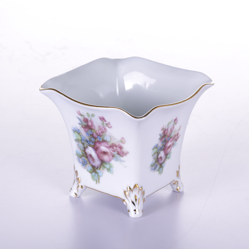 Eurostyle Butterfly Lan Flower Pot ceramic horticulture without hole square bonsai vase meat special multi-meat plant adornment