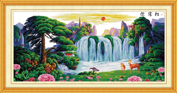 2019 Chào mừng Sông khâu thêu phong cảnh phòng khách mới Thêm làm giàu núi dòng nhân vật mới mẻ và không khí trong lành - Công cụ & phụ kiện Cross-stitch tranh thêu chữ thập nhỏ