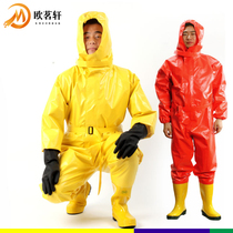 One-level semi-closed light and heavy-duty anti-sealing type fully enclosed acid and alkali resistant chemical protective clothing