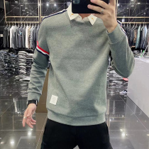 European station 2021 autumn and winter new mens slim simple sweater pullover jacket Joker sports leisure long sleeve tide