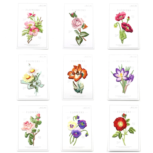 Модная маленькая универсальная футболка, наклейка, с вышивкой, в цветочек