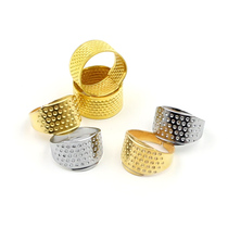 Golden Ring Thimble Hoop Home Thickening Fingertip Hand Sewing Cross Stitch Tool Copper against Wedding Thimble