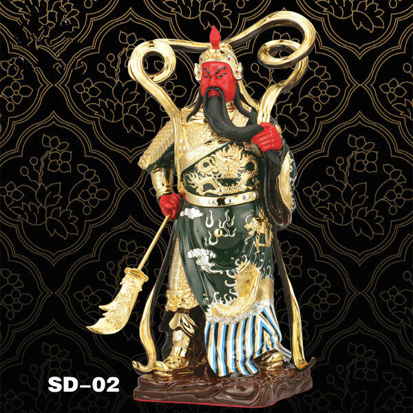 Taiwan's Shengfan Pure Copper Golden Buddha Statue of Gaga Blue BodhisattBodhisattva Guan Gong Wucai Shenzong's home is dedicated to the stay-at-home swing