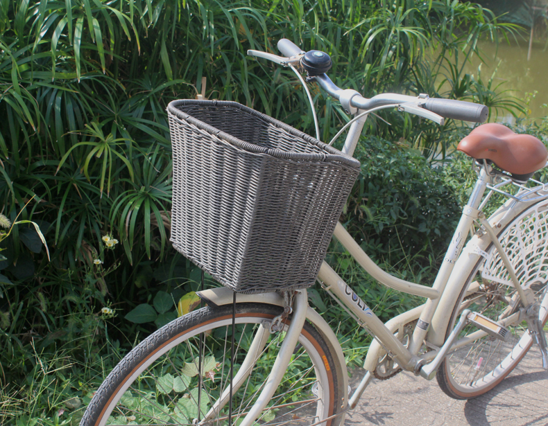 New retro - knit car basket Liuku bicycle basket basket city basket