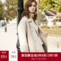 Áo khoác ba màu 2018 mùa đông mới rộng rãi Hepburn gió hai mặt áo len lông cừu phổ biến áo khoác nữ phổ biến áo khoác nữ cao cấp