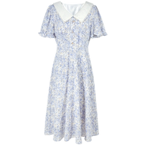 Three-color large size womens clothing 2024 summer new v-neck dress embroidered floral romantic short-sleeved waist for fat MM