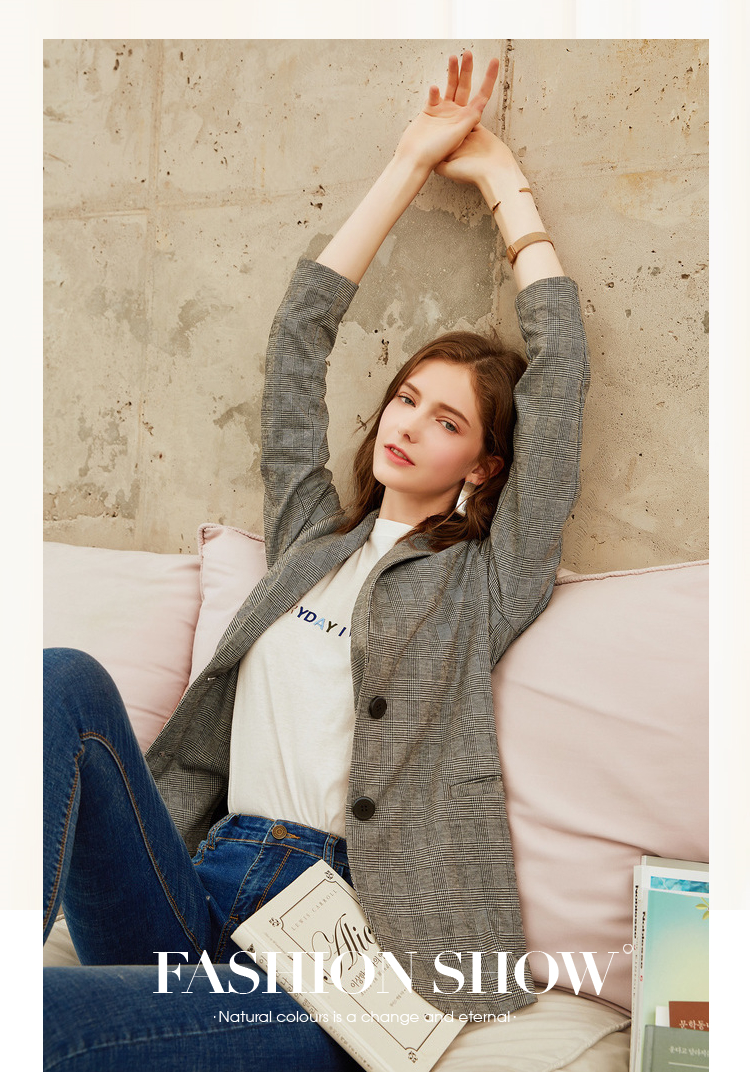 Ba màu 2018 mùa thu sản phẩm mới đơn giản đi lại thẳng dài tay áo jacket bạn trai gió phù hợp với đơn ngực áo sơ mi nữ áo kiểu nữ đẹp 2021