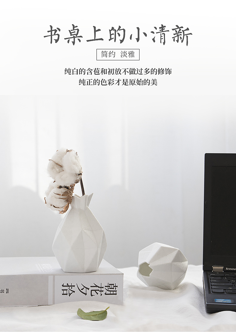 Diamond geometric days yi ceramic flower vases literary small pure and fresh and sitting room book desktop creative furnishing articles a birthday present