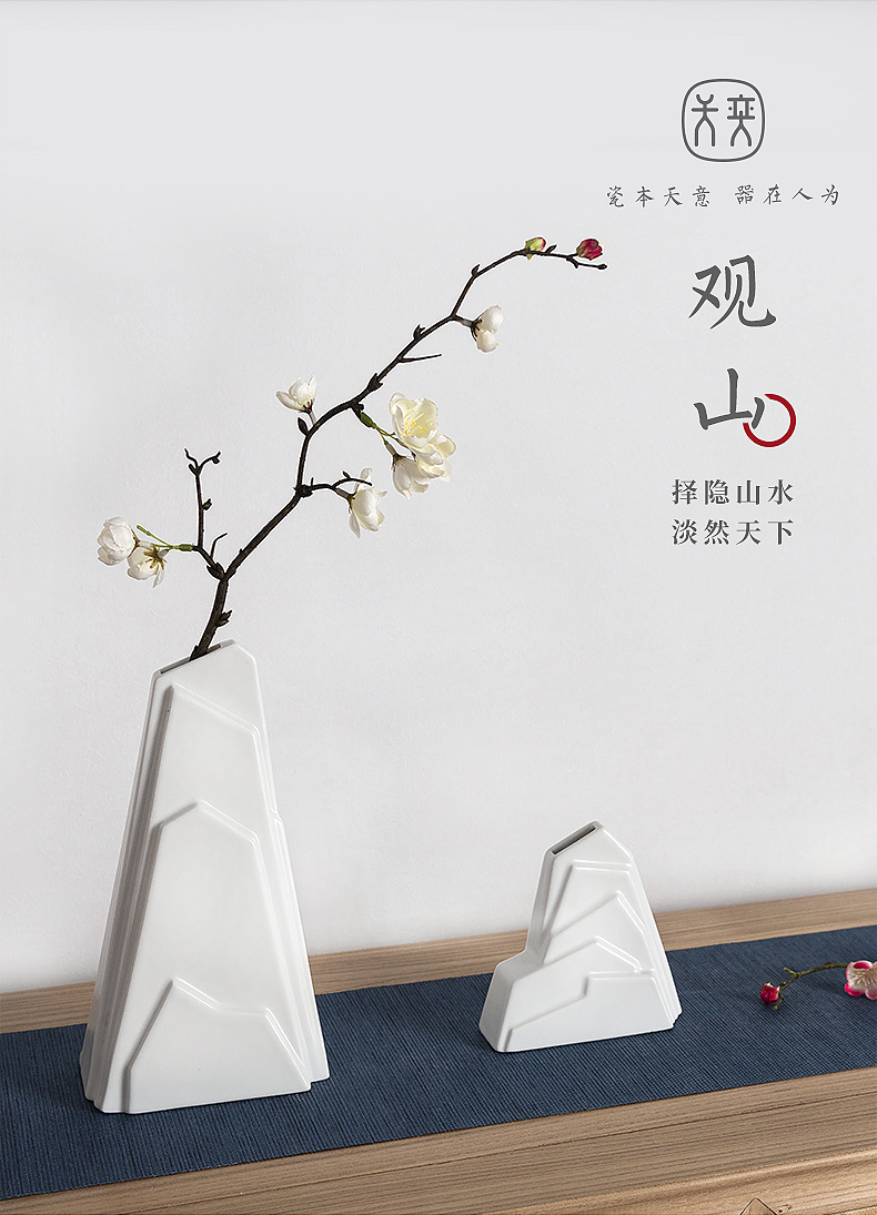 The rockery days yi ceramic vase furnishing articles, The sitting room is black and white flower arranging household decorations Chinese zen art