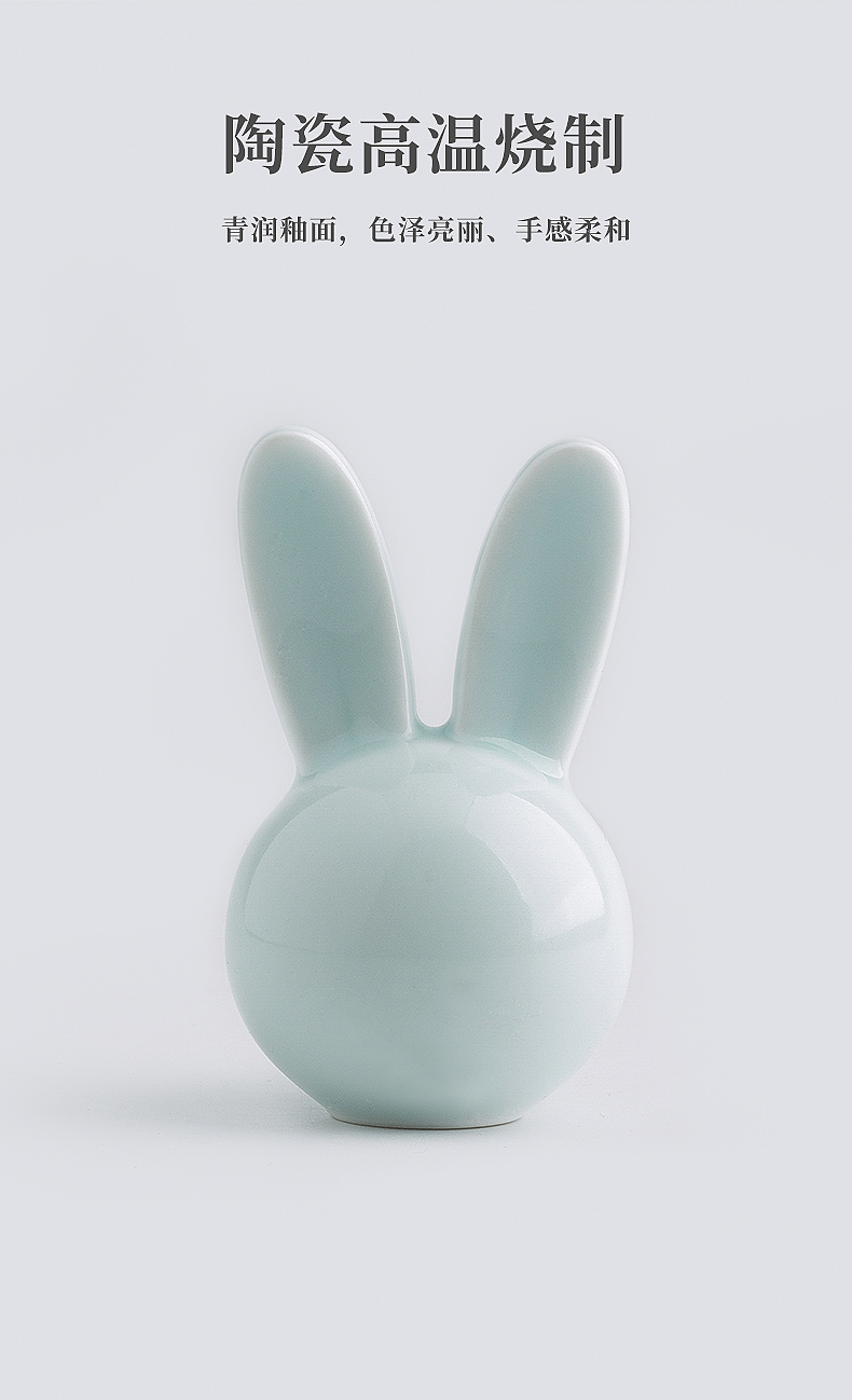 Two rabbits ceramic desktop furnishing articles a creative particularly useful gifts boy girlfriend romantic love