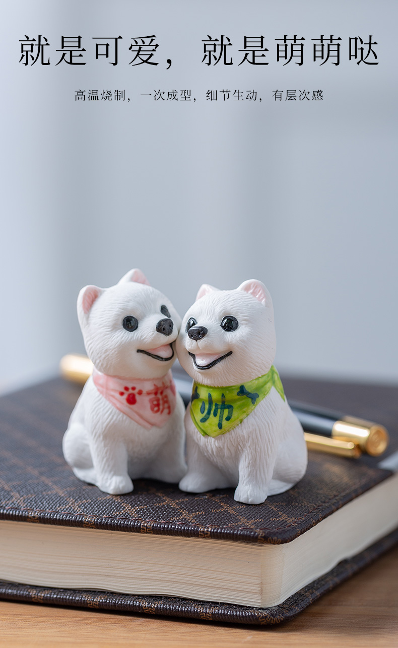 Handsome dog ceramic small place of creative of high - grade adornment express doll, Japanese auto car the car