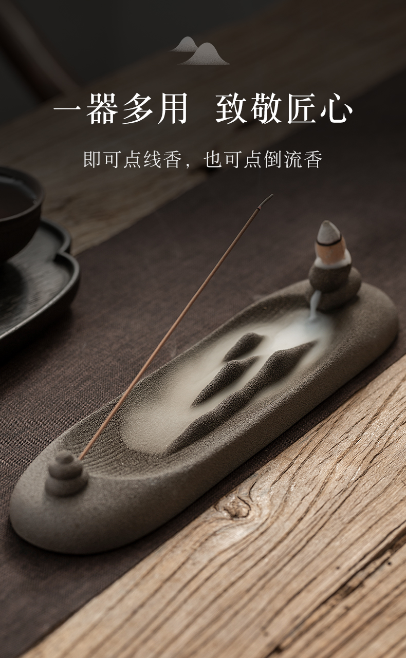 Days yi ceramics zen dry landscape backflow fragrance buddhist incense, incense buner line xiang xiang kits creative move tea accessories