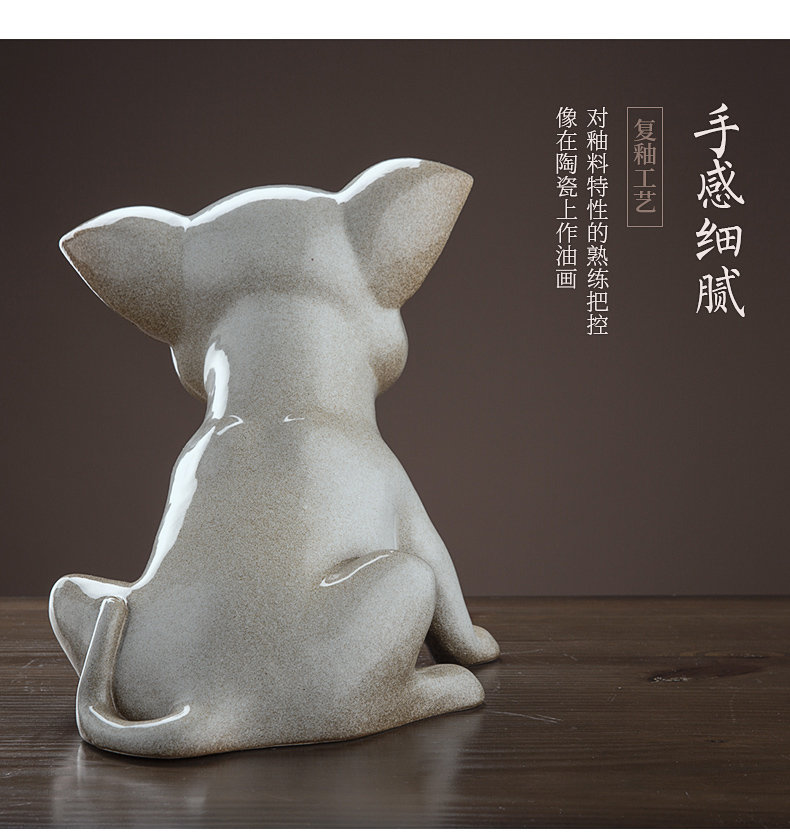 The chihuahua Wilson of jingdezhen day furnishing articles home sitting room indoor soft adornment ceramics handicraft express it in dog