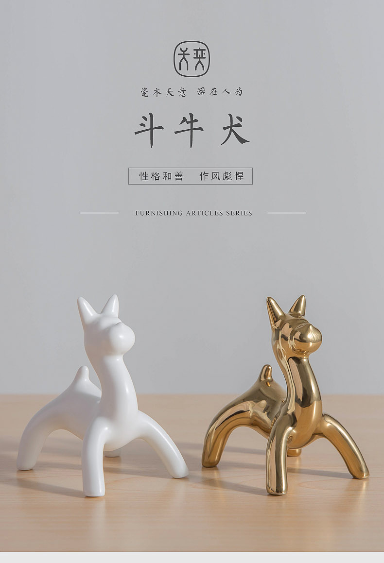 "Social" dog "ceramic furnishing articles desk bookcase mini dog home decoration simple lovely gift