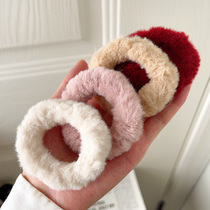 New autumn and winter plush hair ties for female internet celebrities high ponytail head rope balls hair rope imitation rabbit hair small intestine ring