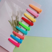 diy handmade candy color childrens duckbill clip plastic solid color jelly little girl bangs hair clip accessories 3 5cm