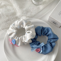 New style French large intestine hair tie retro temperament headwear simple floral ponytail rubber band fashionable hair tie for women