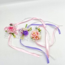 Forest style wrist flower wedding bride bridesmaid bracelet dance sister group bracelet simulated flower wrist