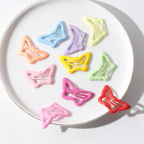 Korean version of Internet celebrity dripping oil butterfly childrens hair clip bangs clip candy color baby hair clip dopamine wear clip