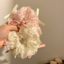 Ballet style bow hair tie forest style fairy hair rope cream sweetheart hair accessory high-end girl headband