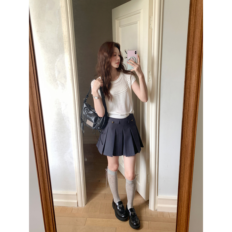 Even Yiwen [Seoul Pleats] Korean-Style High-End Exquisite Versatile Pleated Skirt Casual Commuting Short Skirt