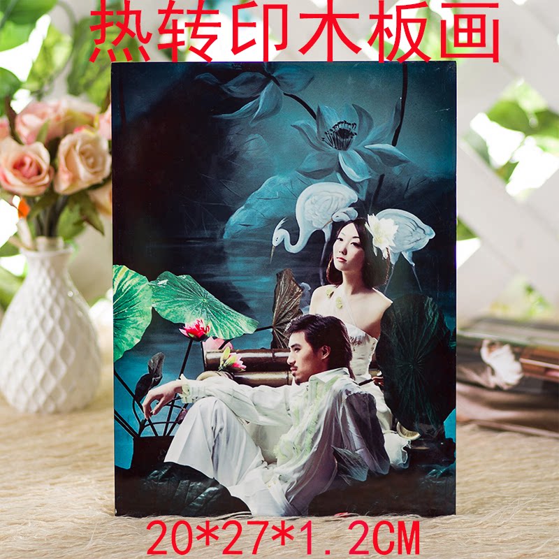 Thermal transfer wood painting table small ornaments wooden creative photo wooden board surface table customization 20*27diy customization