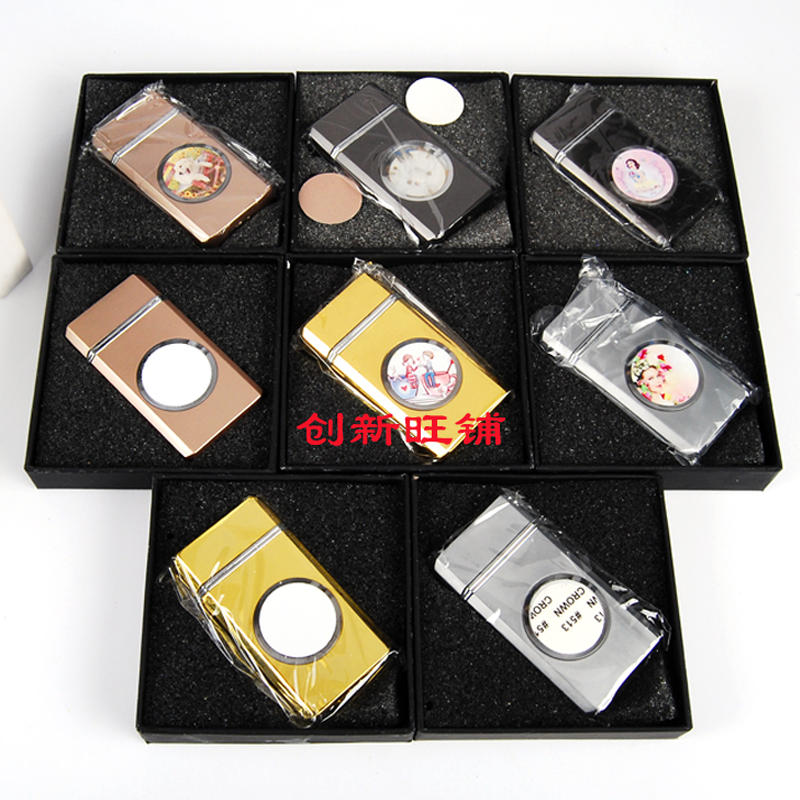 Thermal transfer lighter colorful marquee windproof double fire inflatable cigarette lighter personalized men's creative laser customization