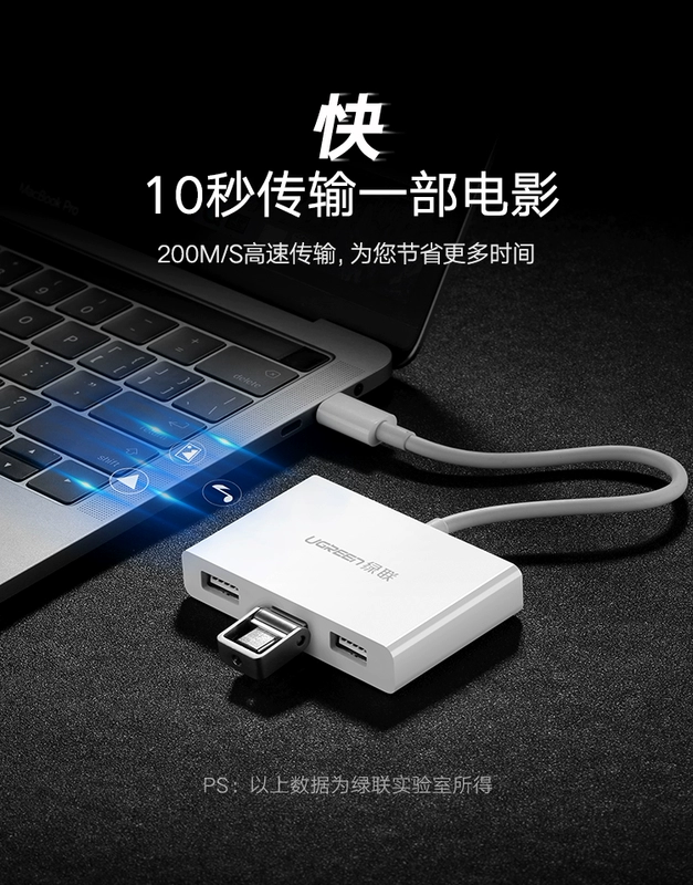 Trạm kết nối Greenbol Thunderbolt 3 để mở rộng USBhub Bộ chuyển đổi thẻ âm thanh MacBook-type của Apple - USB Aaccessories