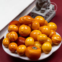 Laosu Natural Antique Old Beeswax Bracelet with Beads West Asia European Old Wax Pancake Collarbone Loose Beads Bracelet Womens Pendant