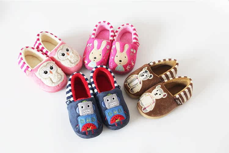 Pantoufles enfants en suède pour hiver - semelle plastique - Ref 1008465 Image 7