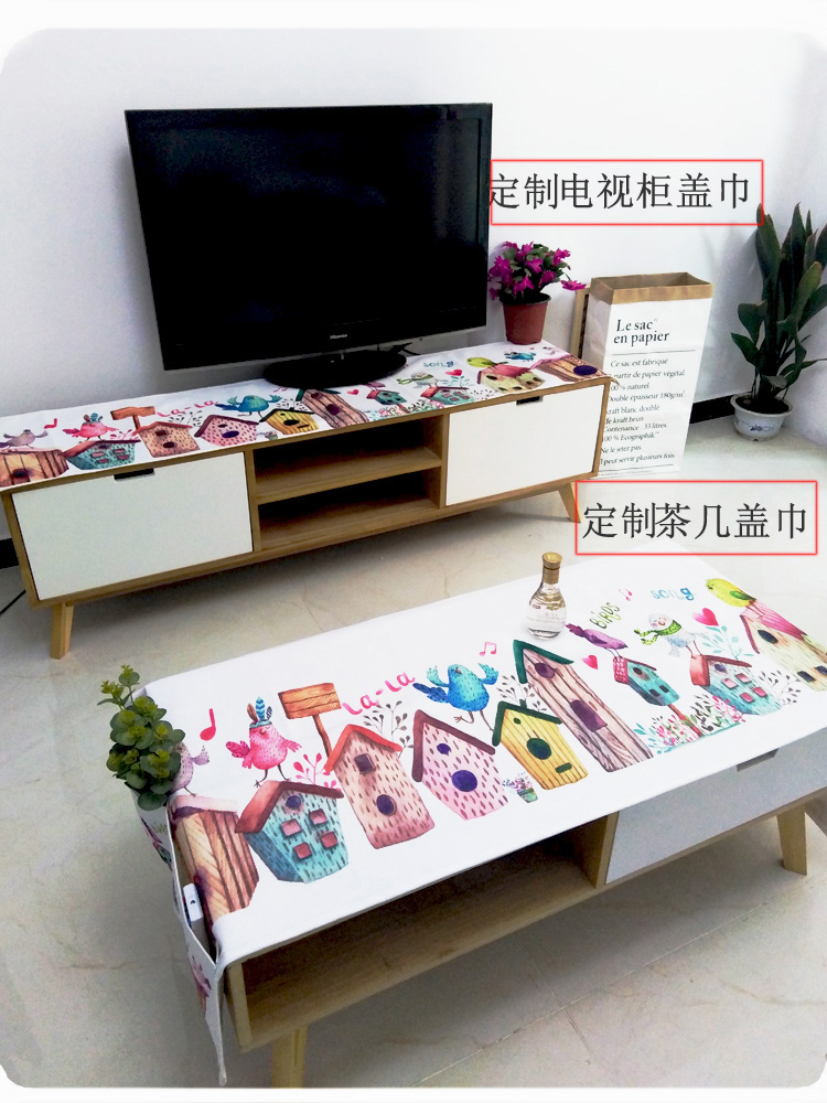 Bản gốc Bắc Âu in phim hoạt hình cờ in bảng vải giường cờ bảng vải TV tủ bên tủ rượu tủ khăn - Khăn trải bàn khăn bàn ăn