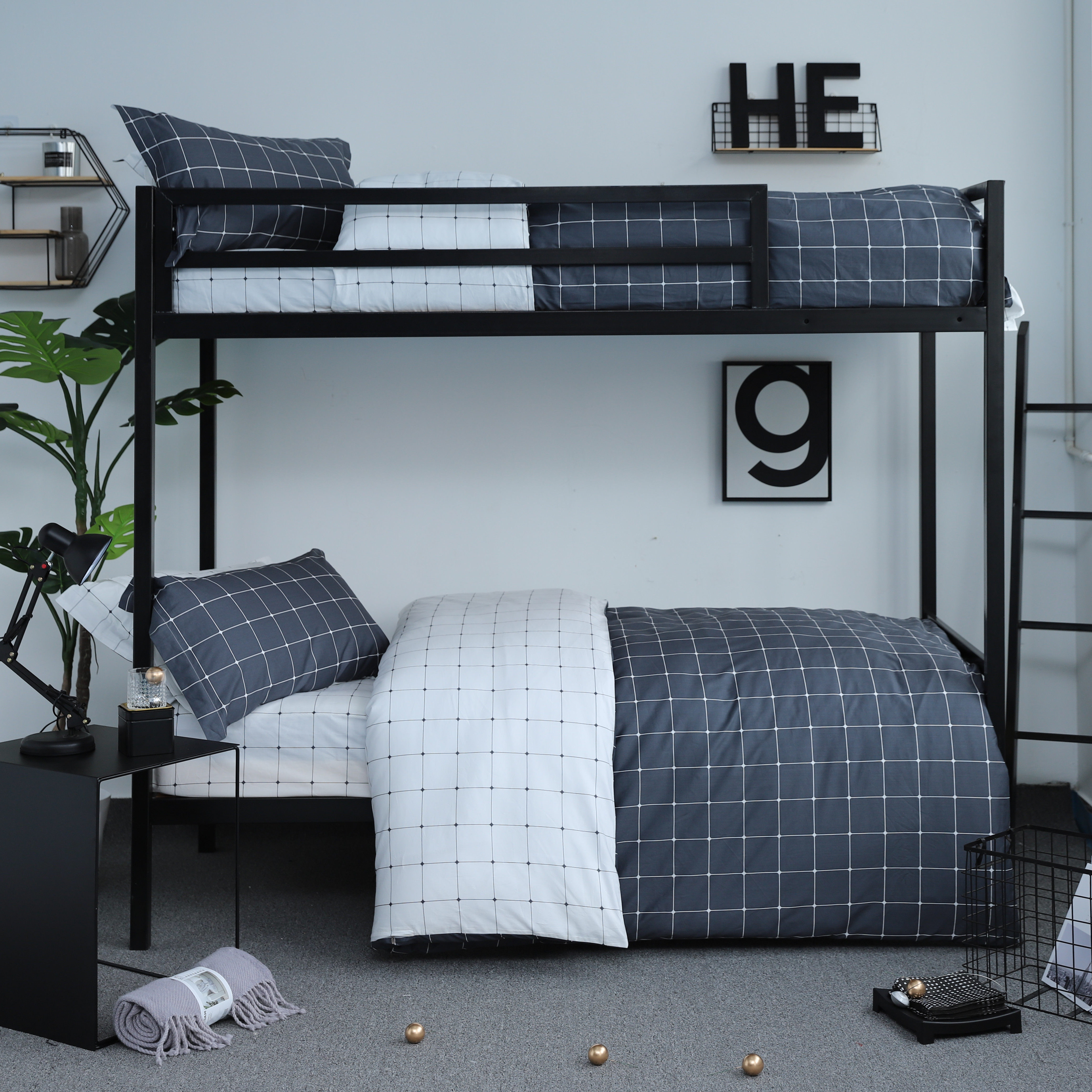 Single bed Single student Dormitory Pure Cotton Three type bed bedding upper bunk bed linen quilt cover dorm room suit