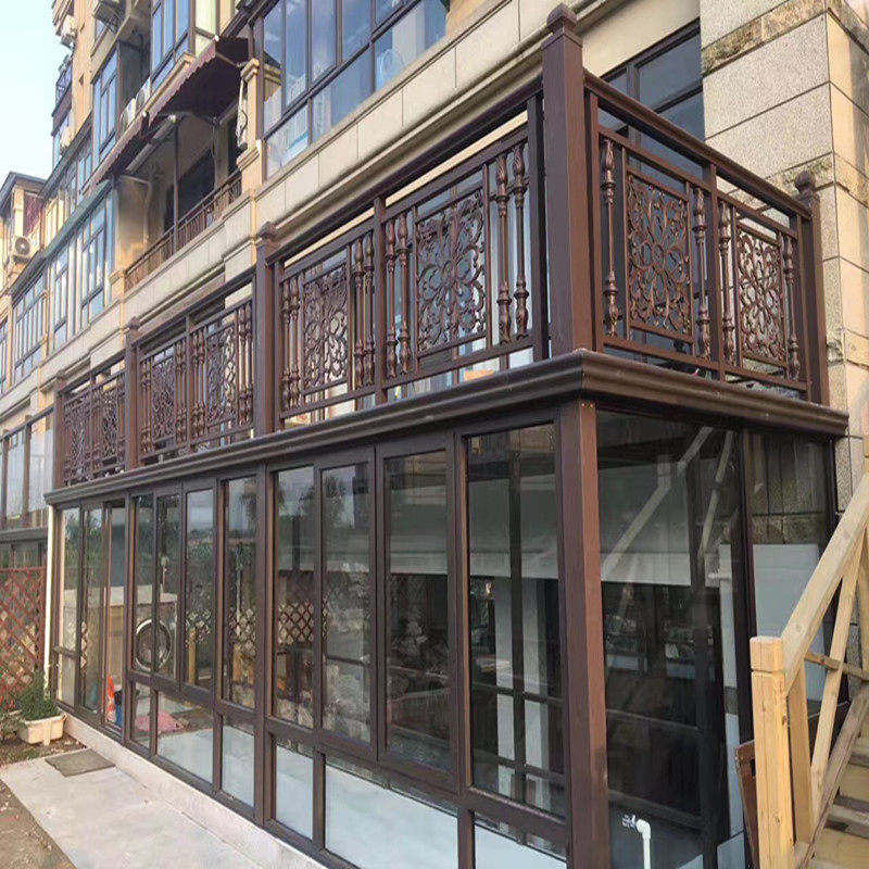 Wuhan Glass Greenhouse Broken Bridge Aluminum Alloy Doors and windows Soundproof Windows Seal Balcony Custom Sky Well Greenhouse