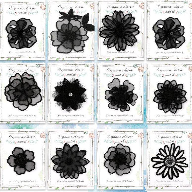Solid snow spinning black butterfly patch flower mending formula embroidered cloth with embroidered children clothes with flowers breaking holes and sticking to the Zhangqi yuci