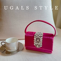 UGALS Блестящая коробка, маленькая сумка клатч, сумка через плечо, французский стиль