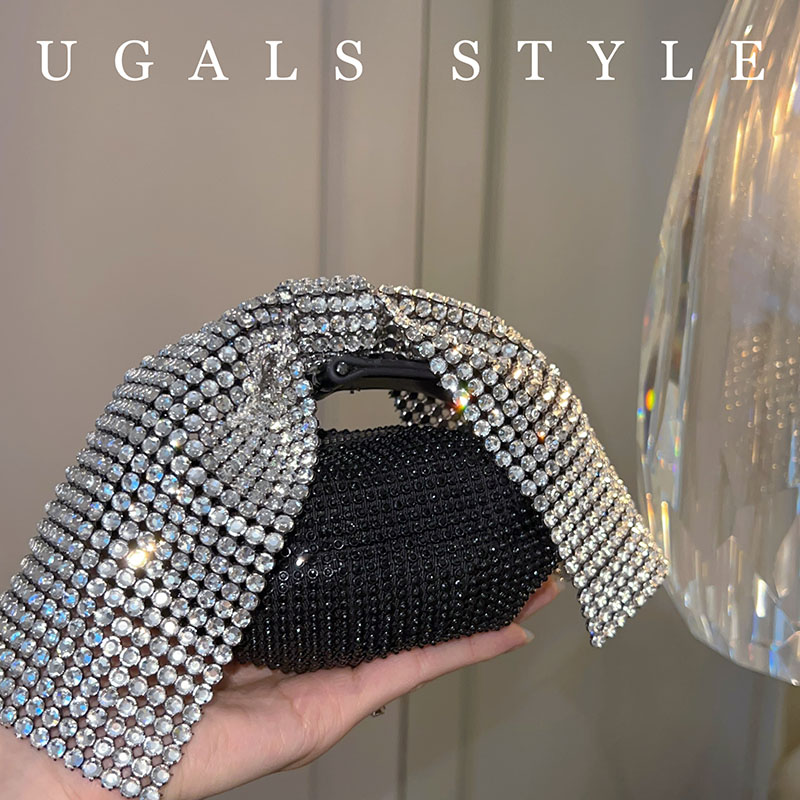 UGALS Mini shiny linchless bow tie water drill with zero money key mouth red packet banter diamond hand with small bag-Taobao