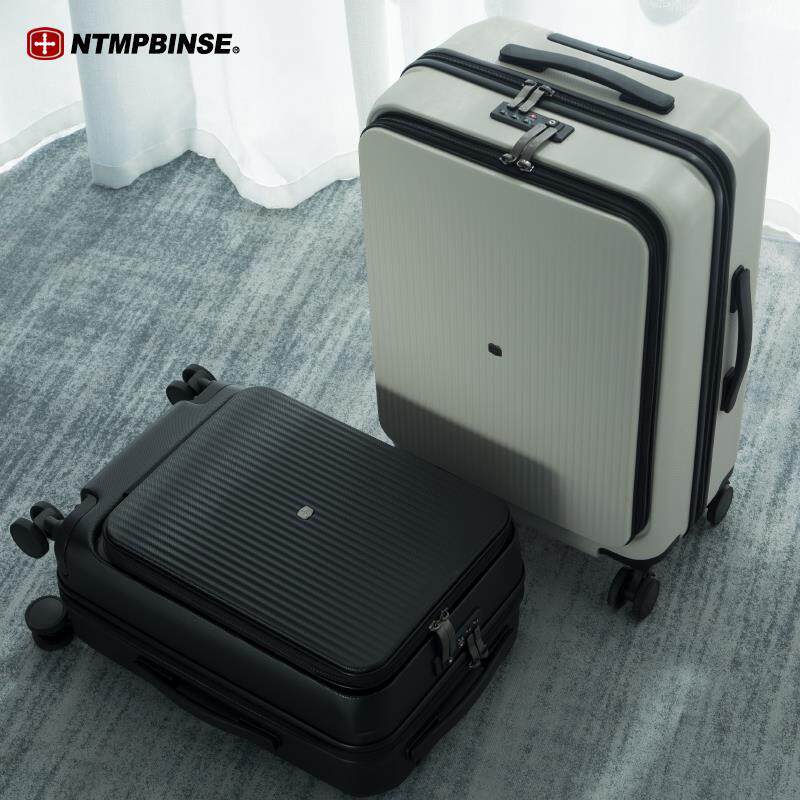 Swiss Army knife front opening boarding suitcase 20 inch side open suitcase 18 light and durable Lausing box man