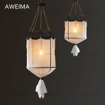 Nordic Nacote retro industrial and mining lamps French laundry room American country nostalgic fabric bedroom living room chandelier