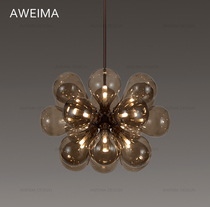 Modern minimalist living room led glass new fashion chandelier designer restaurant bedroom colorful balloon chandelier