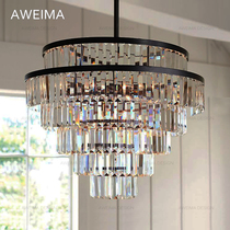 American country minimalist crystal dining room metal chandelier Modern living room light luxury bedroom crystal twinkling chandelier