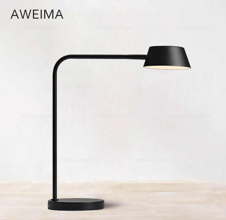 Modern minimalist led study work writing eye protection bedside reading touch energy-saving bedroom black table lamp