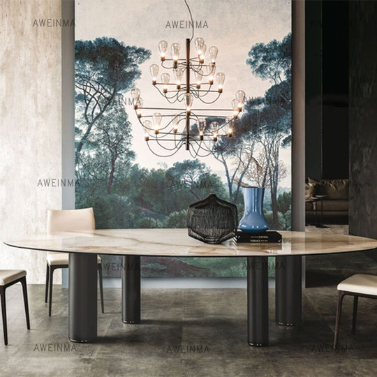 Modern minimalist fashion new Chinese led glass dining room chandelier / Nordic branch personality large living room chandelier