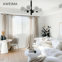 Danish design modern minimalist living room chandelier Nordic two-color Japanese bedroom dining room glass chandelier
